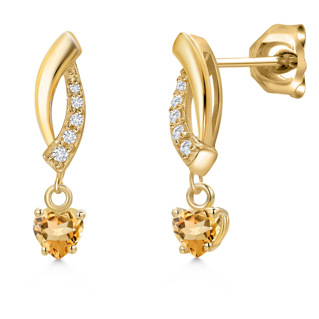 Citrine - November_Earrings in 10K Yellow Gold