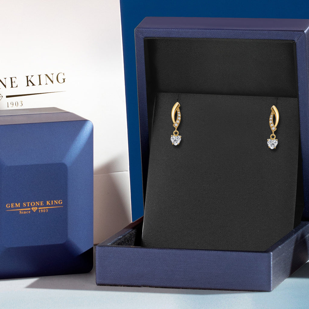 White Lab Grown Diamond - April_Earrings in 10K Yellow Gold
