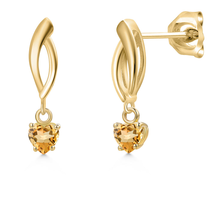 Citrine - November_Earrings in 10K Yellow Gold