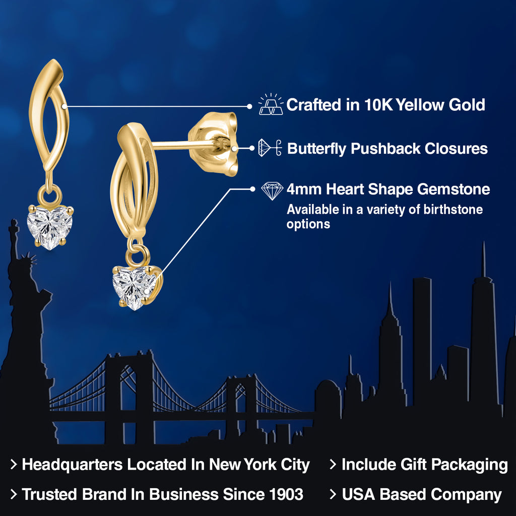 White Lab Grown Diamond - April_Earrings in 10K Yellow Gold