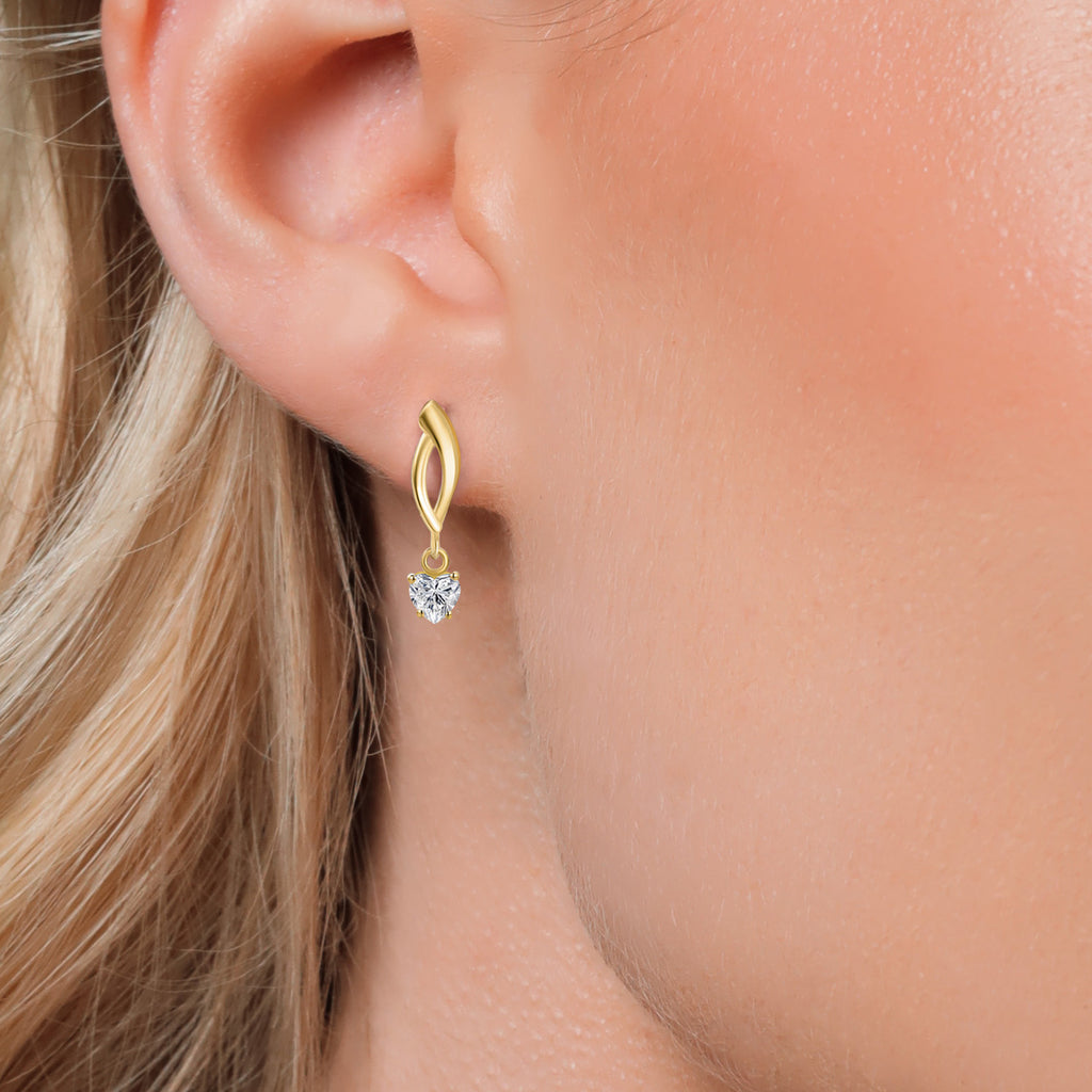 White Lab Grown Diamond - April_Earrings in 10K Yellow Gold