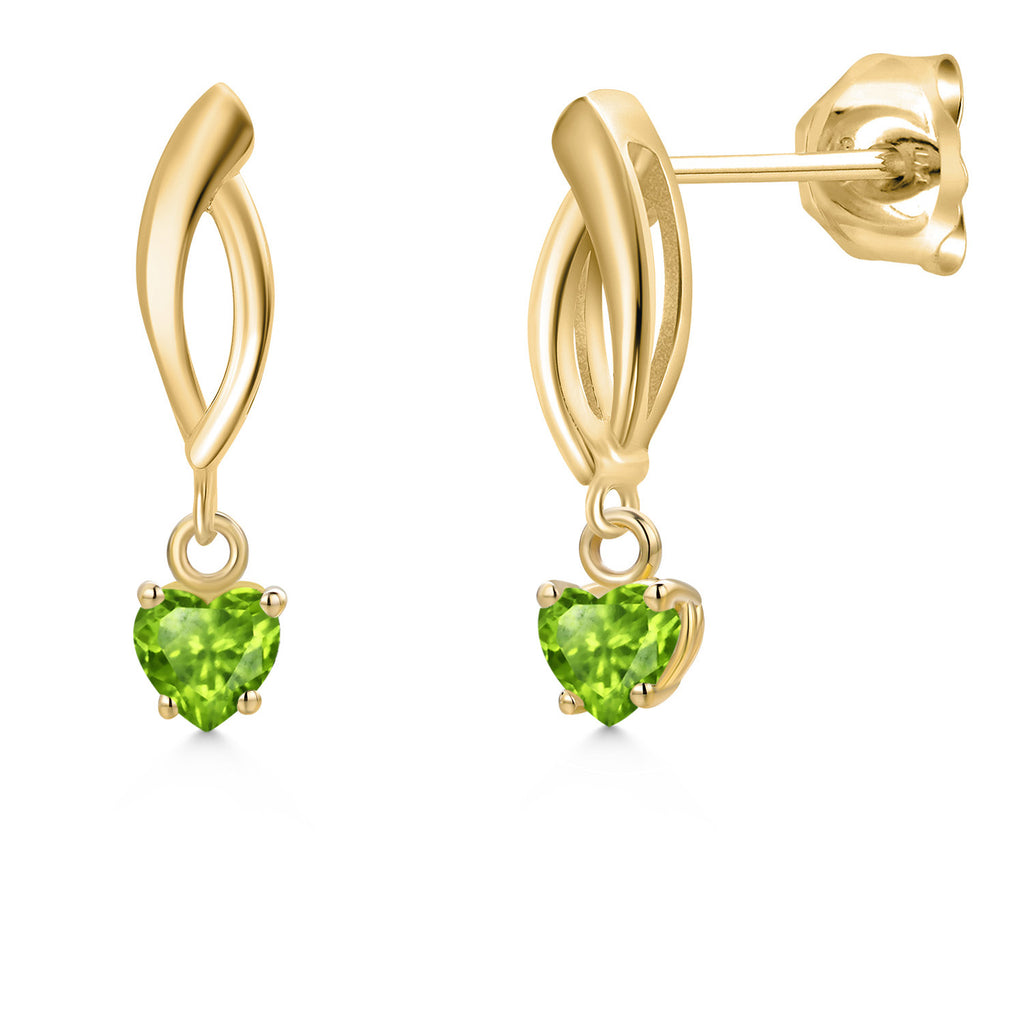 Peridot - August_Earrings in 10K Yellow Gold