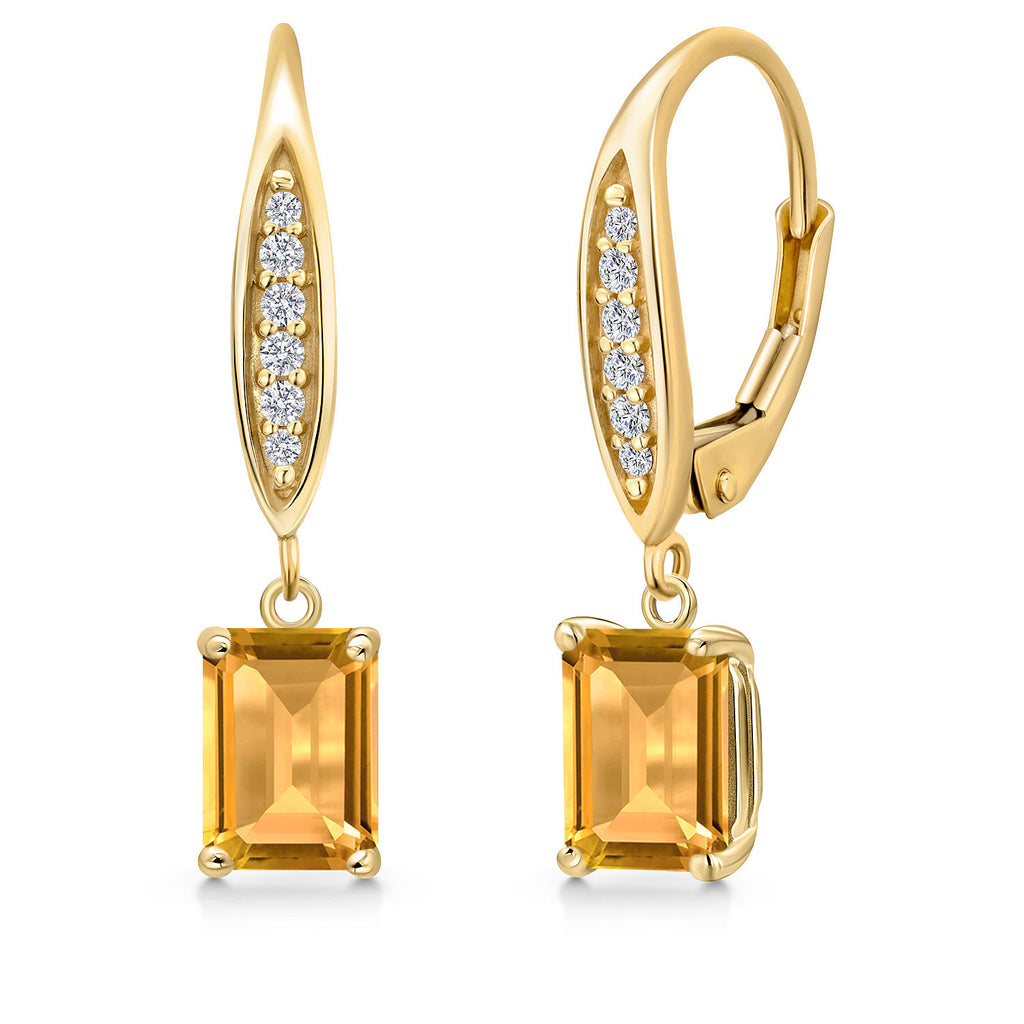 Citrine - November_Earrings in 10K Yellow Gold