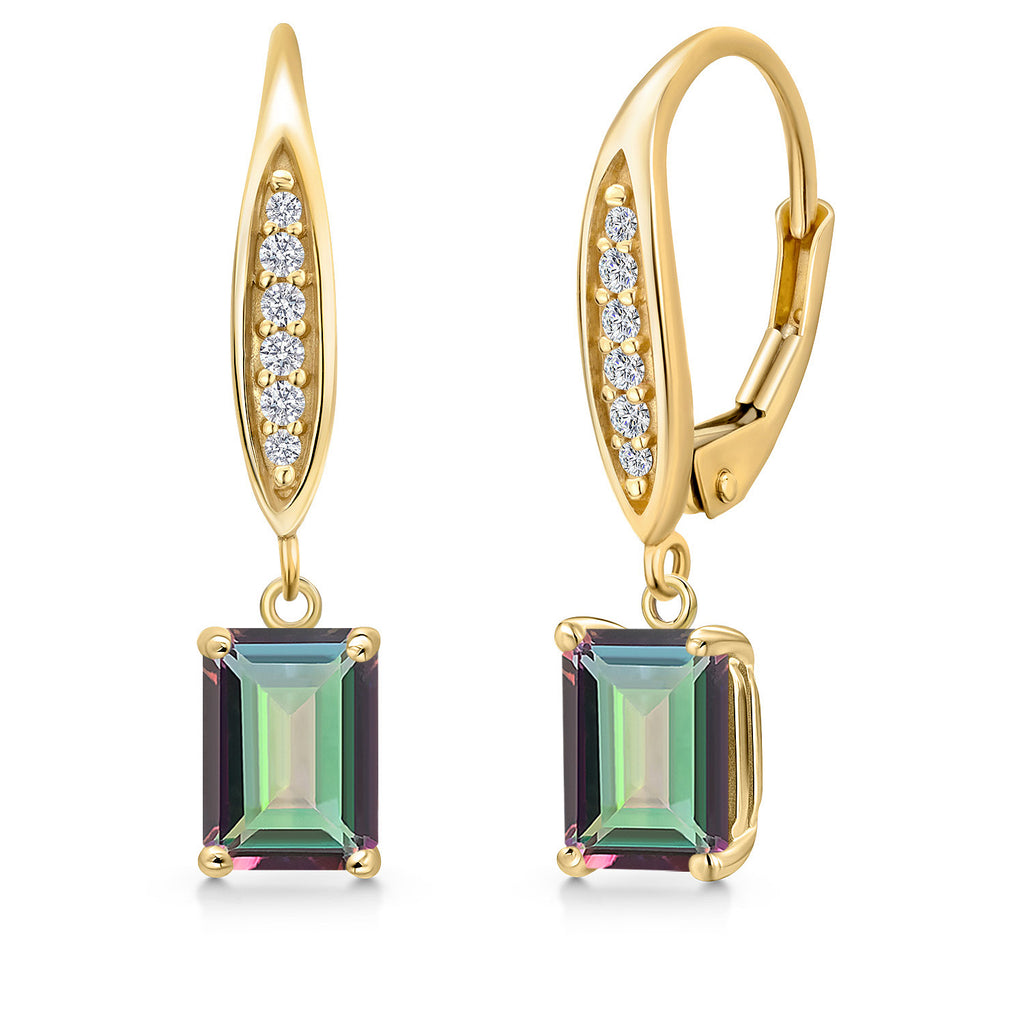 Green Mystic Topaz_Earrings in 10K Yellow Gold
