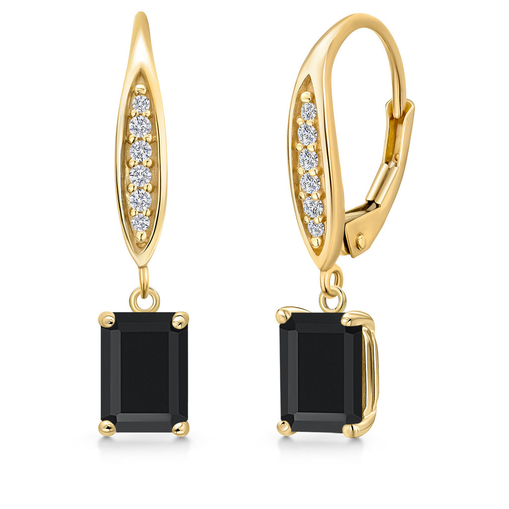 Onyx - December_Earrings in 10K Yellow Gold