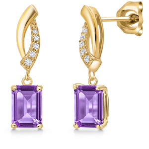 Amethyst - February_Earrings in 10K Yellow Gold