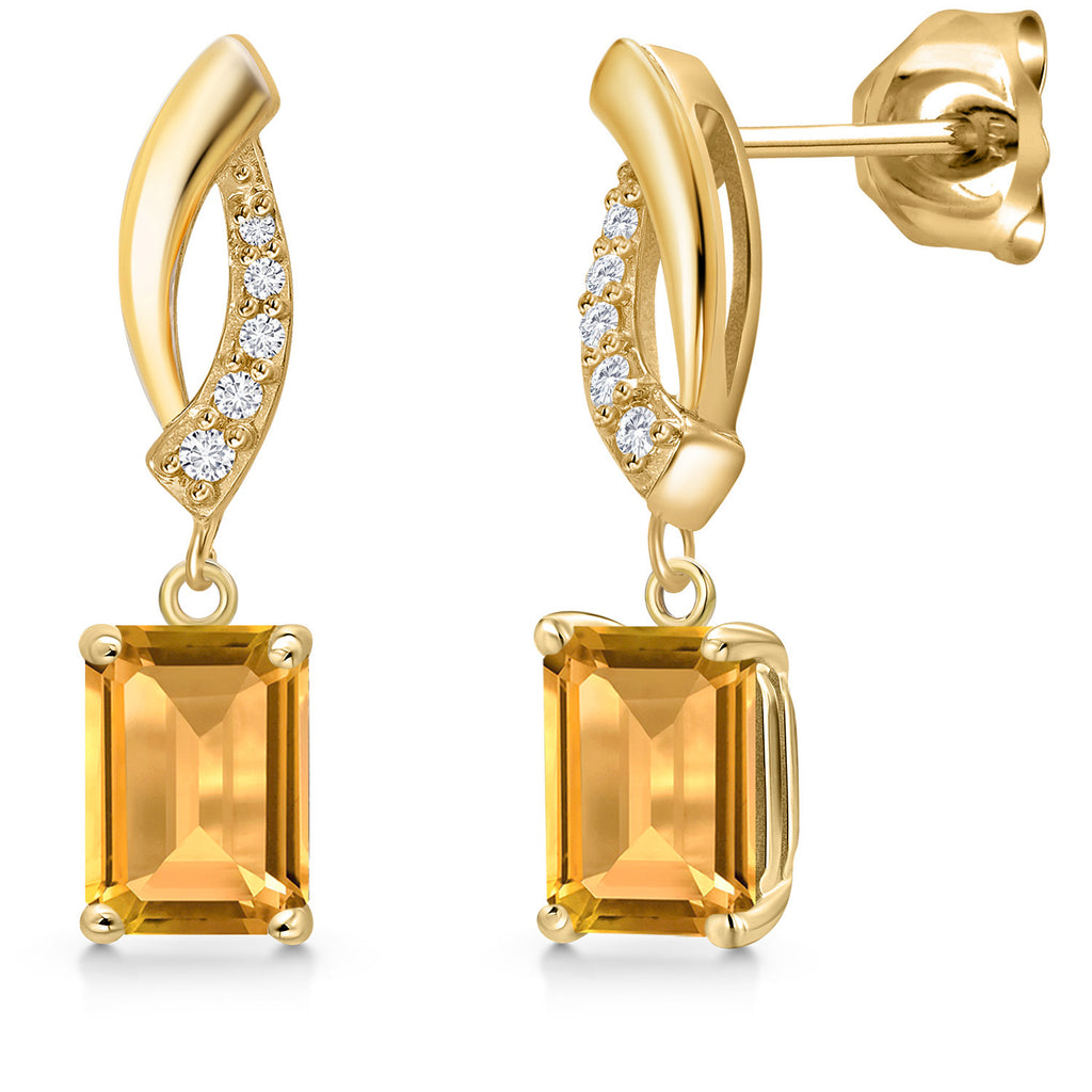 Citrine - November_Earrings in 10K Yellow Gold
