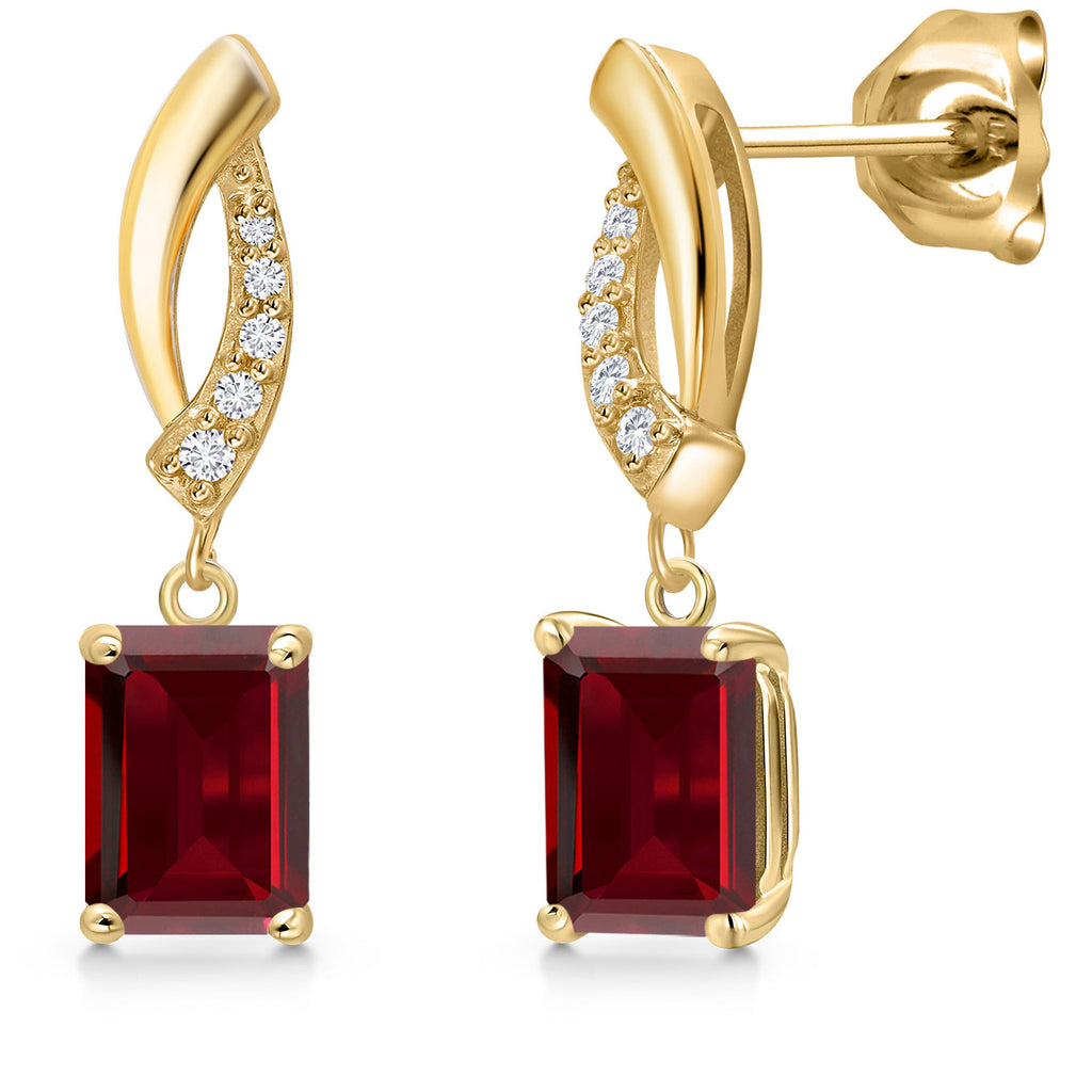 Garnet - January_Earrings in 10K Yellow Gold