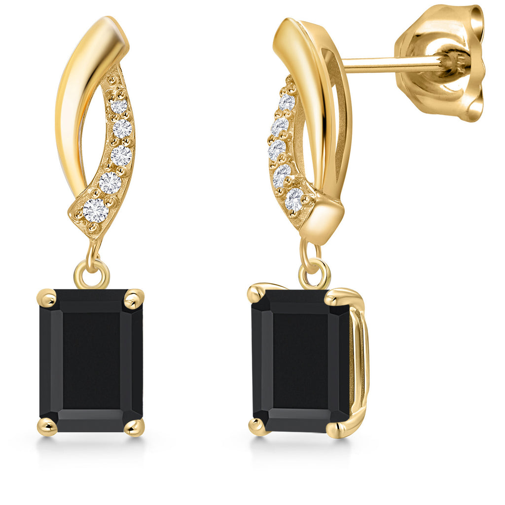 Onyx - December_Earrings in 10K Yellow Gold