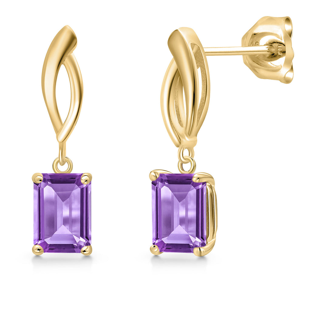 Amethyst - February_Earrings in 10K Yellow Gold