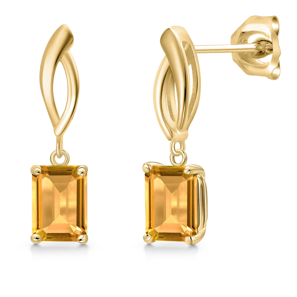 Citrine - November_Earrings in 10K Yellow Gold
