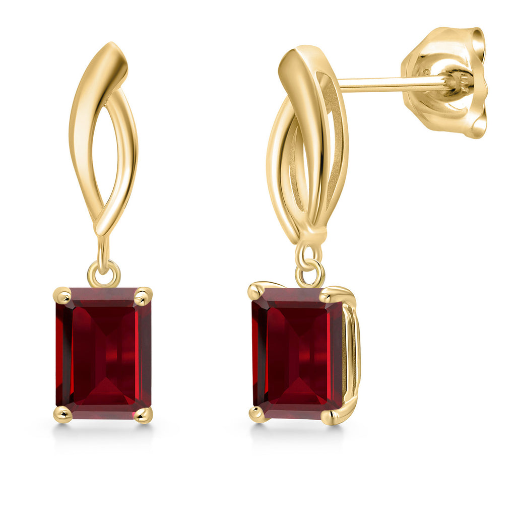 Garnet - January_Earrings in 10K Yellow Gold