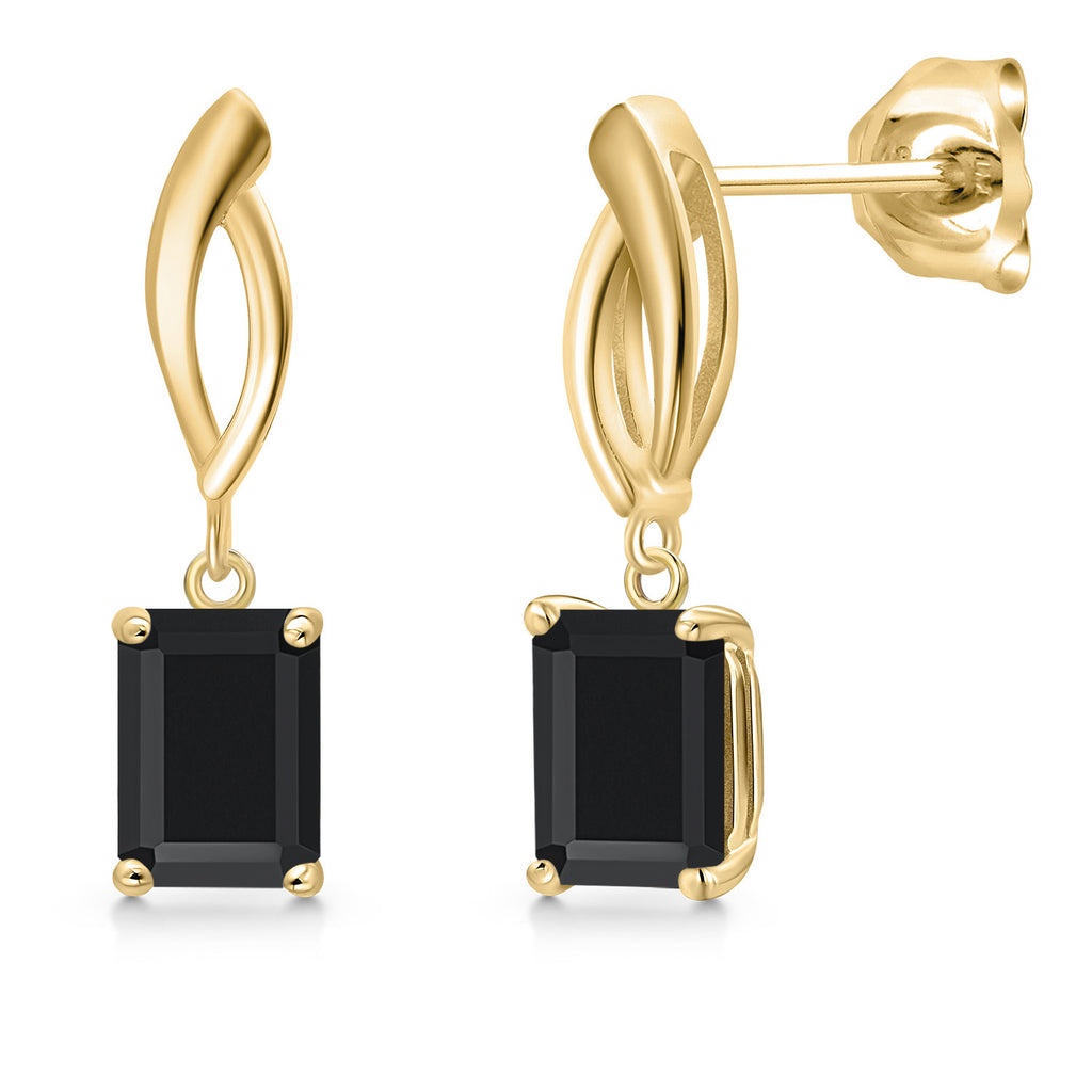 Onyx - December_Earrings in 10K Yellow Gold