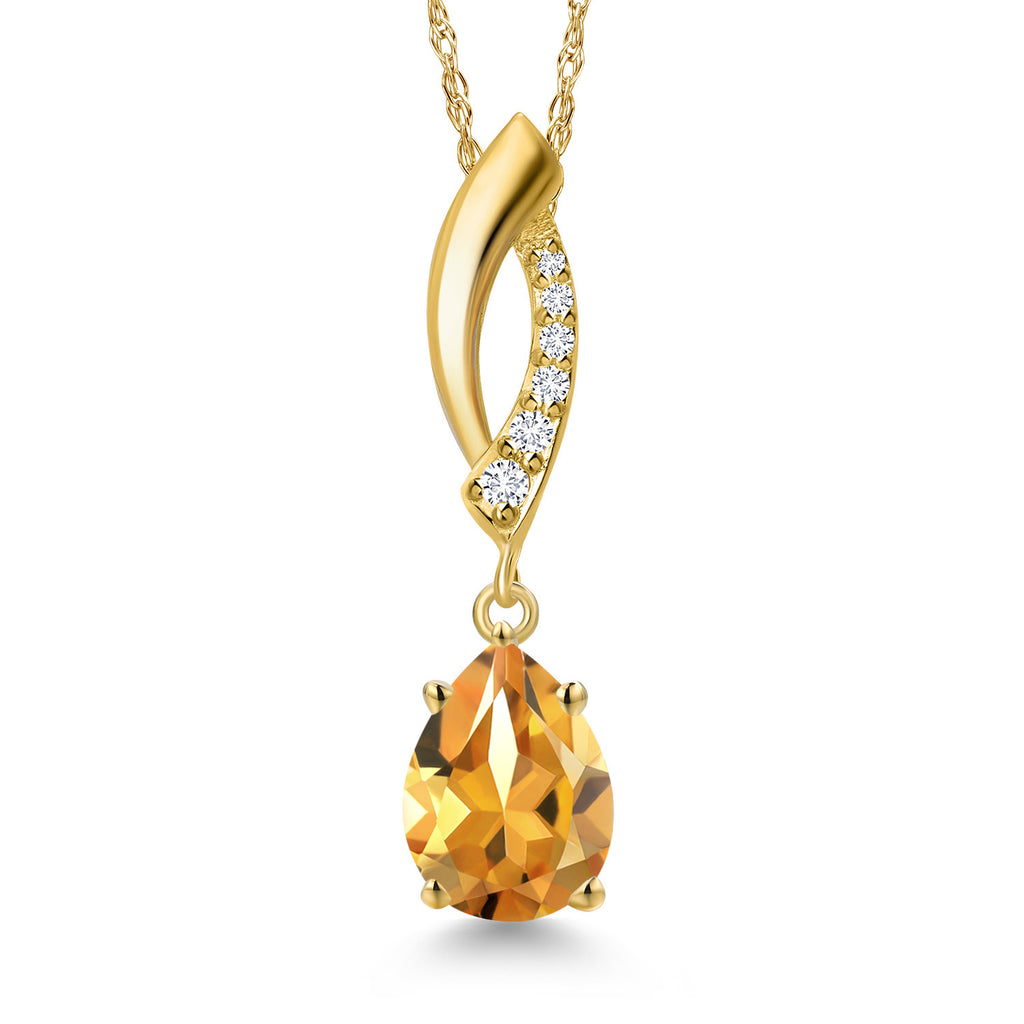 Citrine - November_Pendant in 10K Yellow Gold