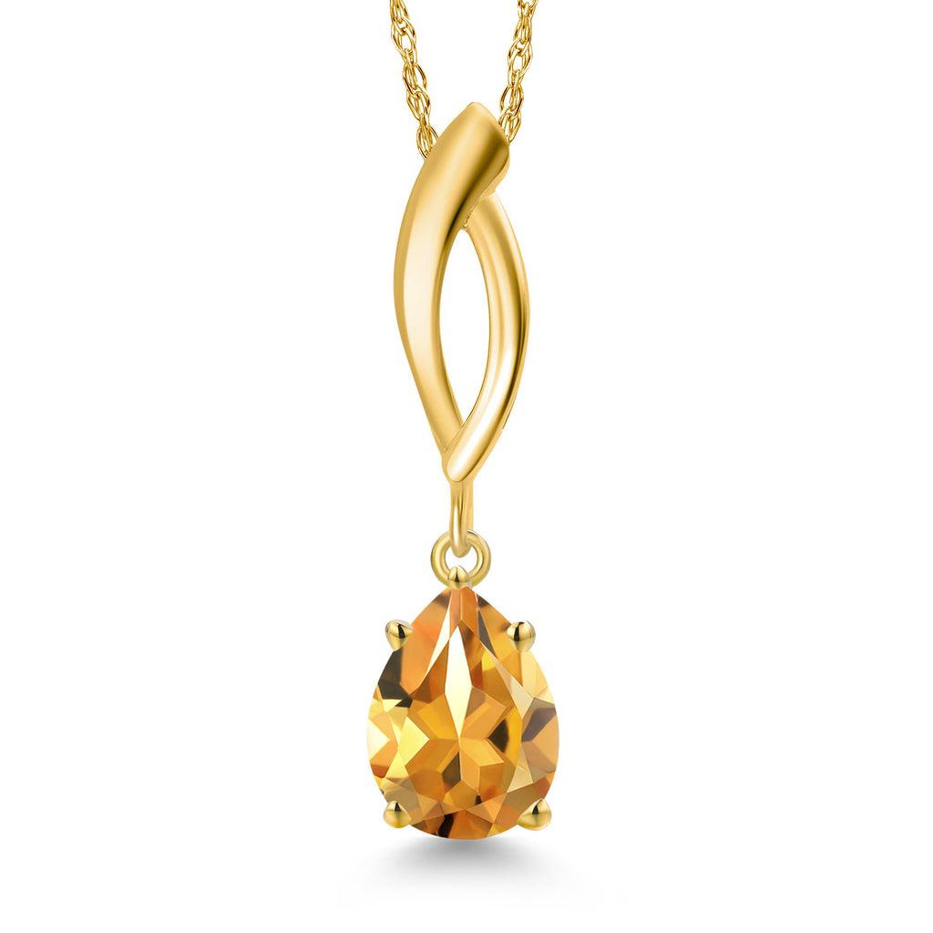 Citrine - November_Pendant in 10K Yellow Gold