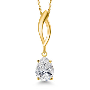White Lab Grown Diamond - April_Pendant in 10K Yellow Gold