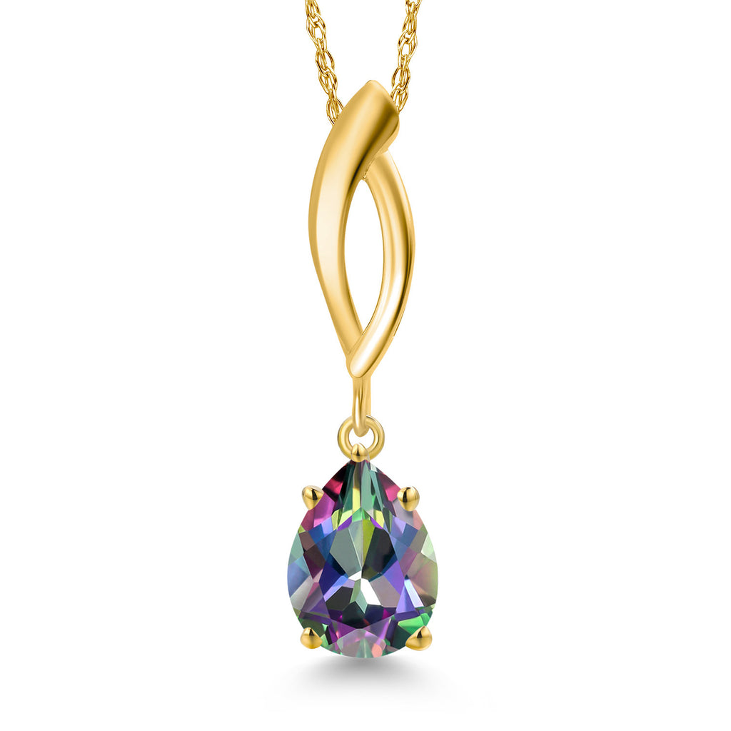 Green Mystic Topaz_Pendant in 10K Yellow Gold