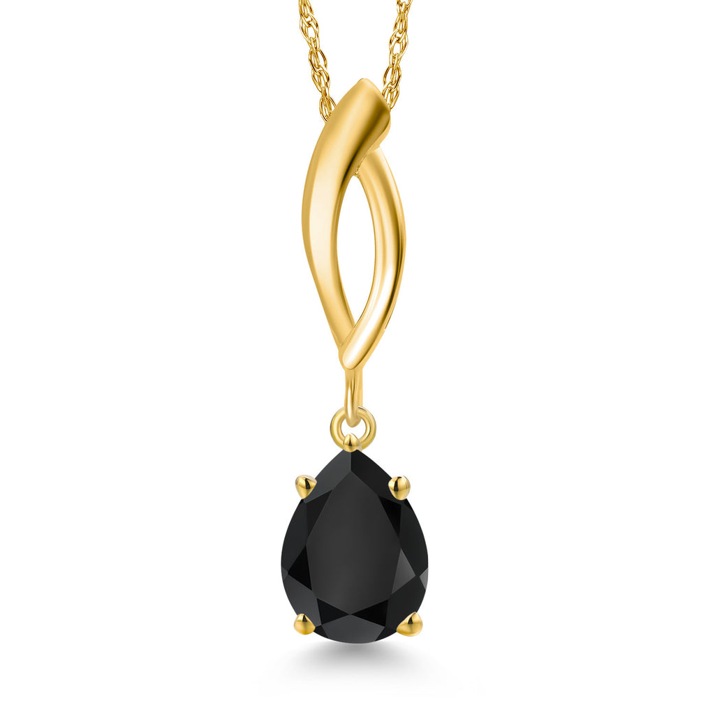 Onyx - December_Pendant in 10K Yellow Gold