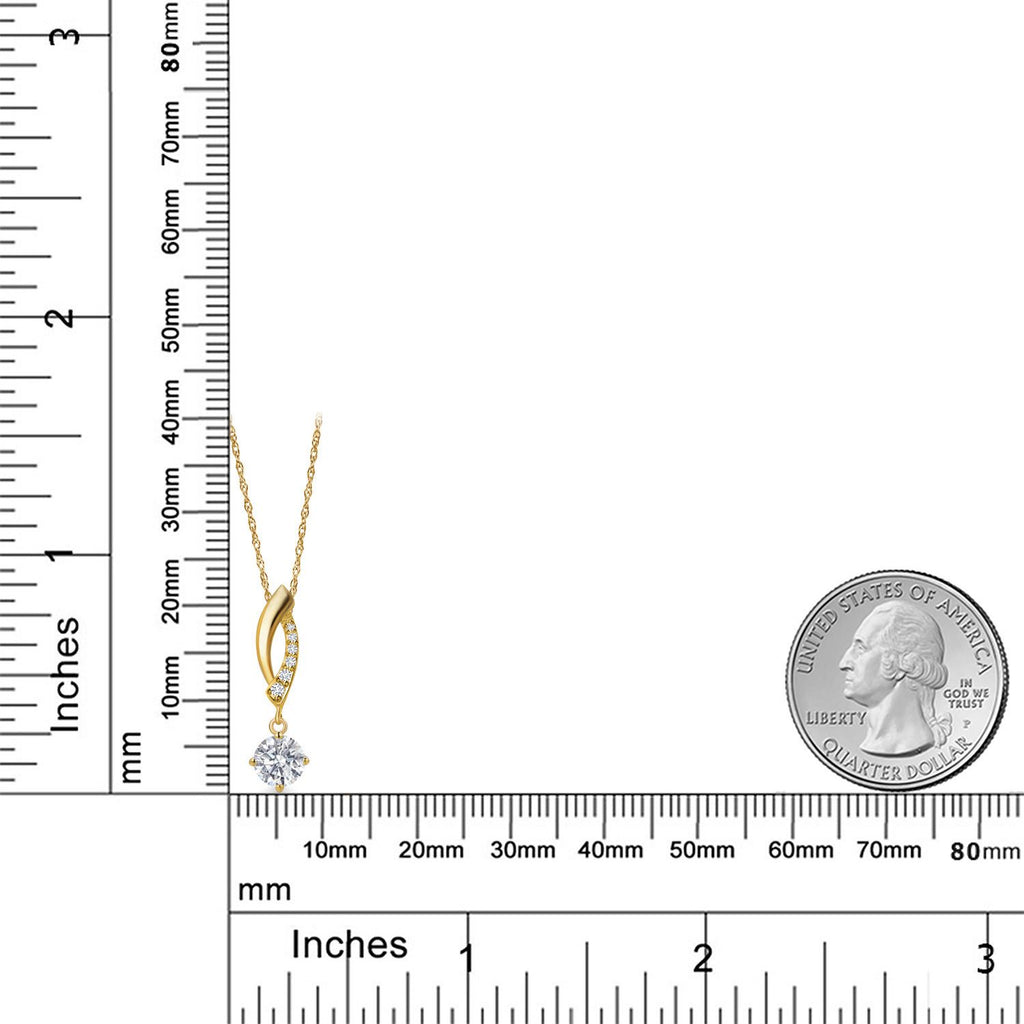 White Lab Grown Diamond - April_Pendant in 10K Yellow Gold