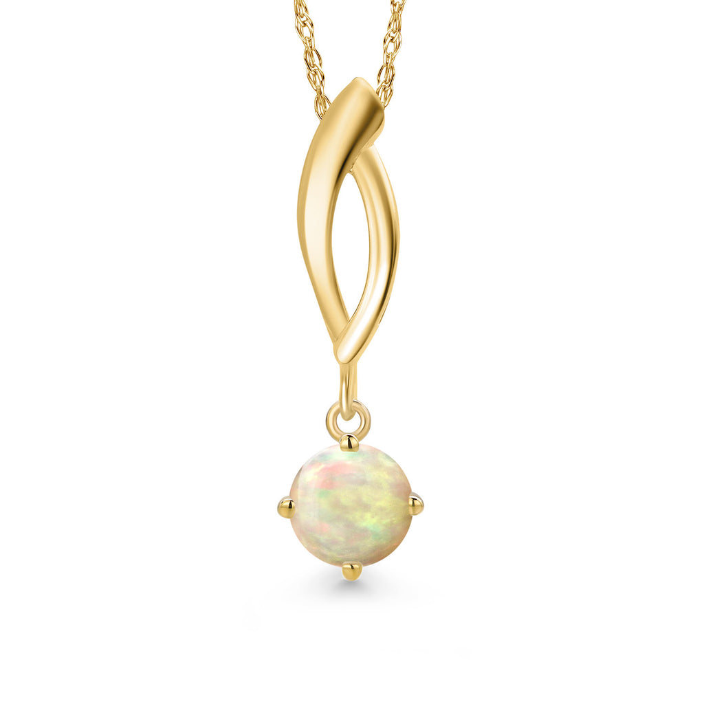 Ethiopian Opal - October_Pendant in 10K Yellow Gold