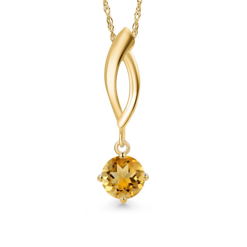 Citrine - November_Pendant in 10K Yellow Gold