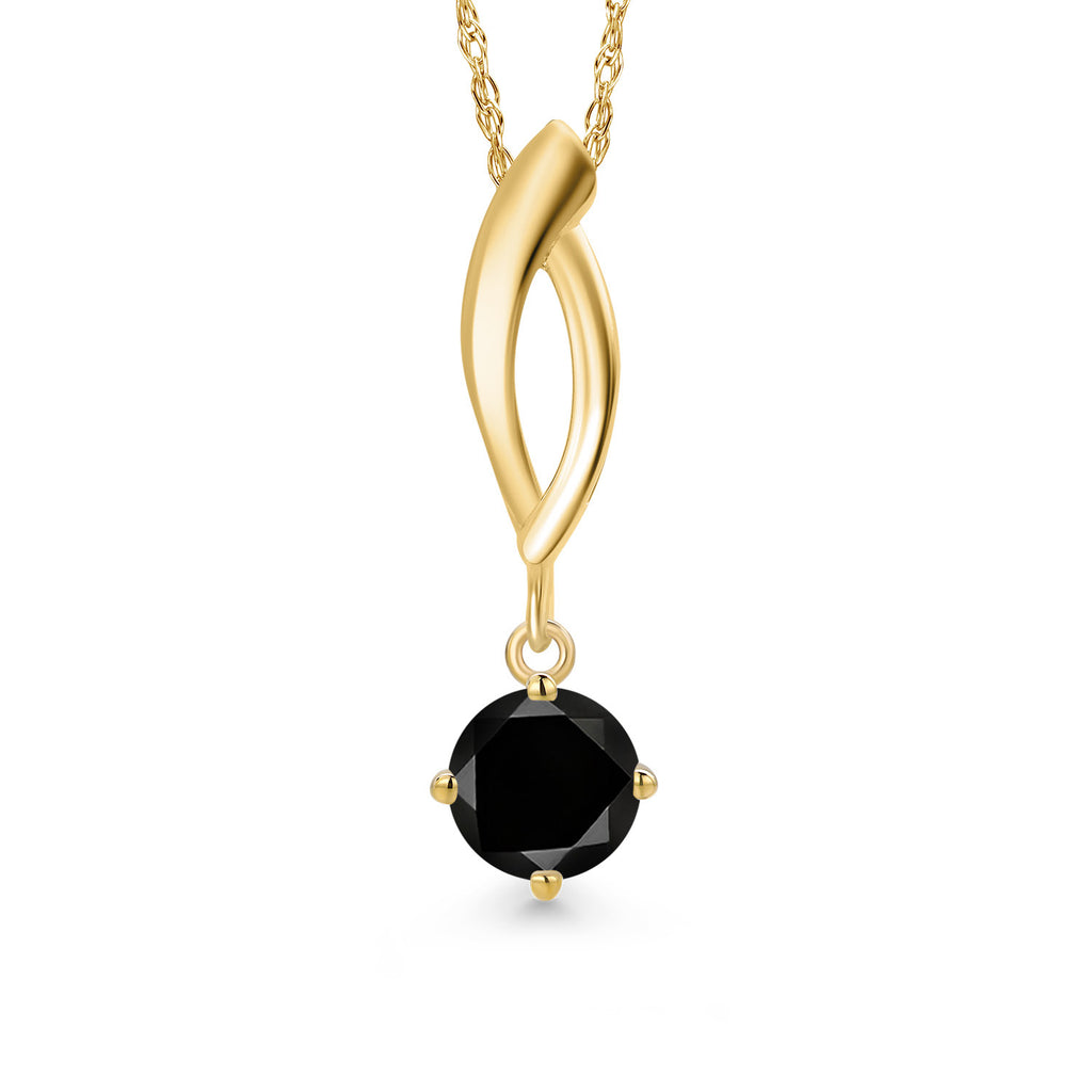 Black Diamond - April_Pendant in 10K Yellow Gold
