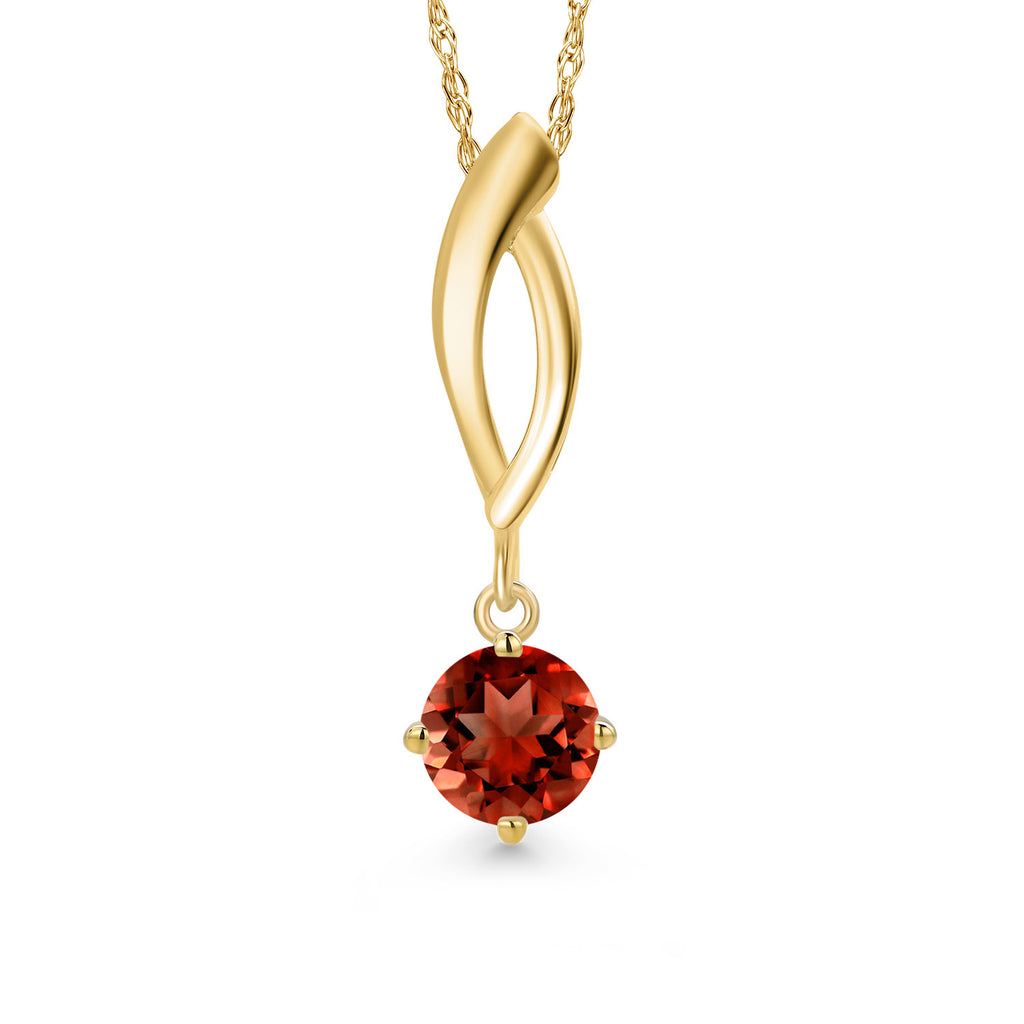 Garnet - January_Pendant in 10K Yellow Gold