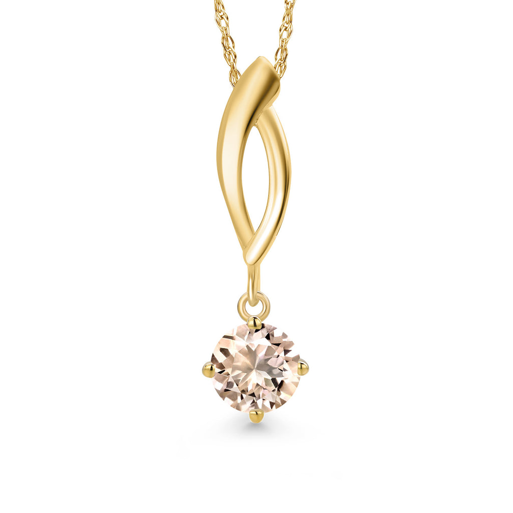 Morganite - October_Pendant in 10K Yellow Gold