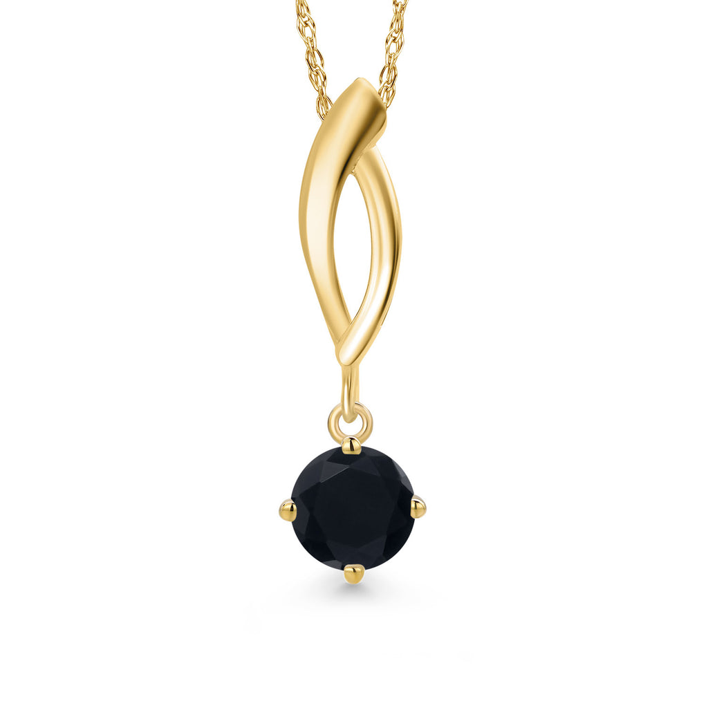 Onyx - December_Pendant in 10K Yellow Gold