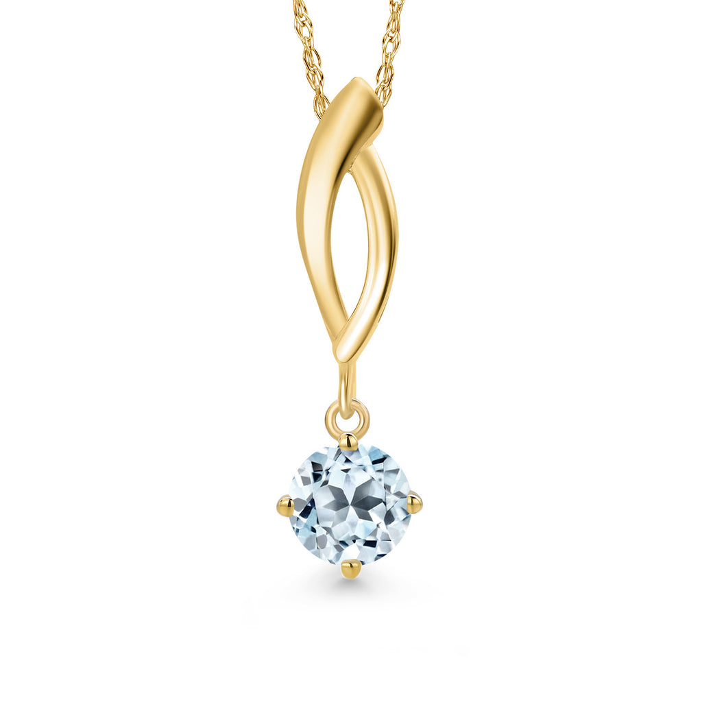 Sky Blue Topaz - November_Pendant in 10K Yellow Gold