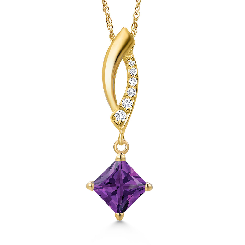 Amethyst - February_Pendant in 10K Yellow Gold