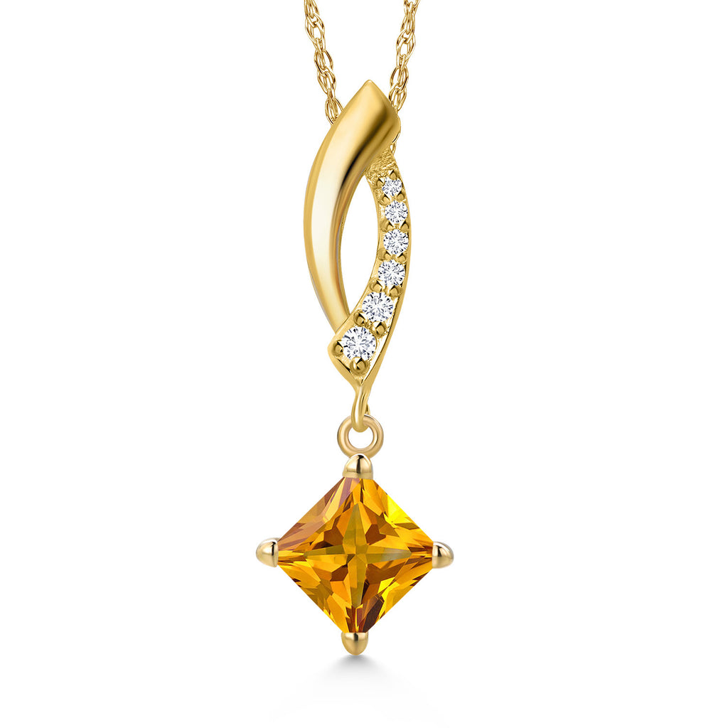 Citrine - November_Pendant in 10K Yellow Gold