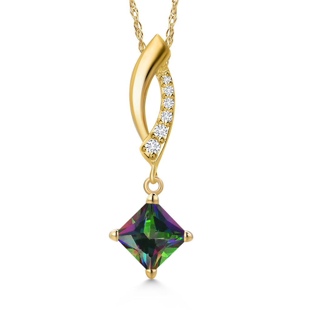 Green Mystic Topaz_Pendant in 10K Yellow Gold