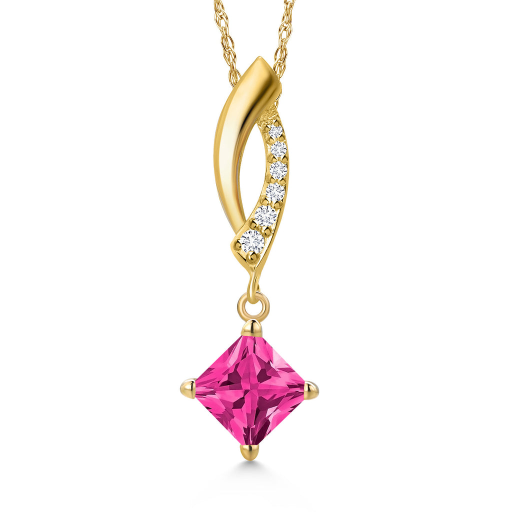 Pink Mystic Topaz_Pendant in 10K Yellow Gold