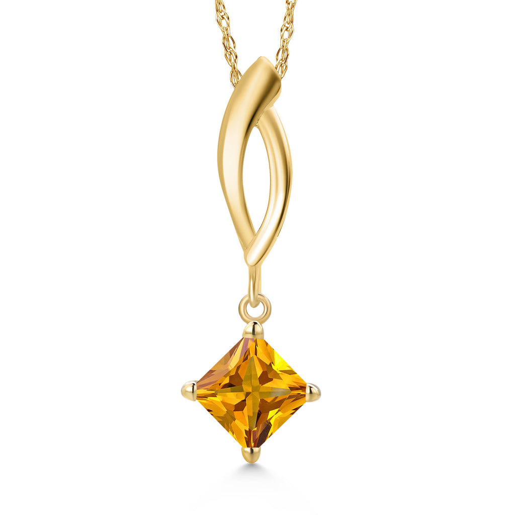 Citrine - November_Pendant in 10K Yellow Gold