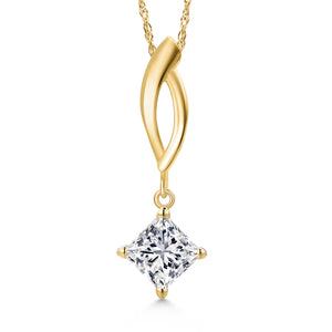 White Lab Grown Diamond - April_Pendant in 10K Yellow Gold