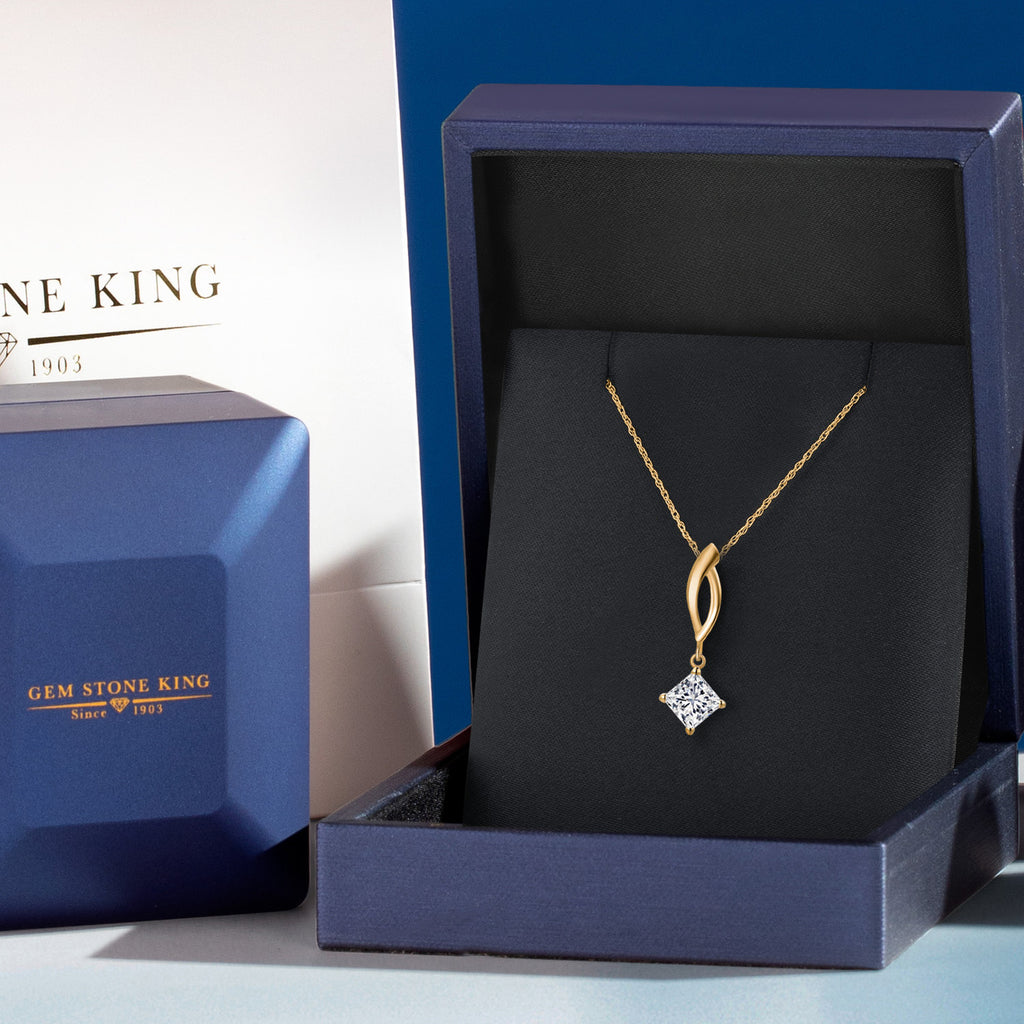 White Lab Grown Diamond - April_Pendant in 10K Yellow Gold
