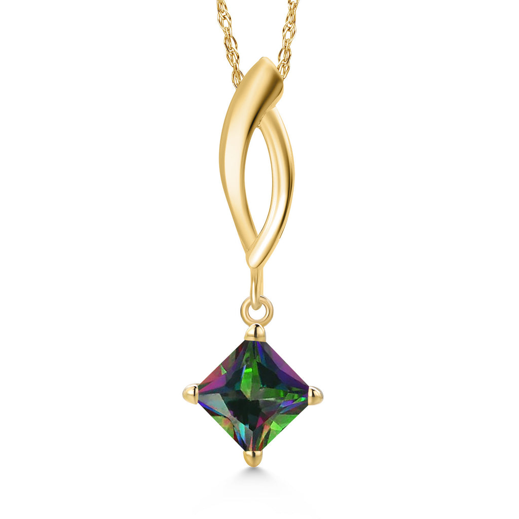 Green Mystic Topaz_Pendant in 10K Yellow Gold