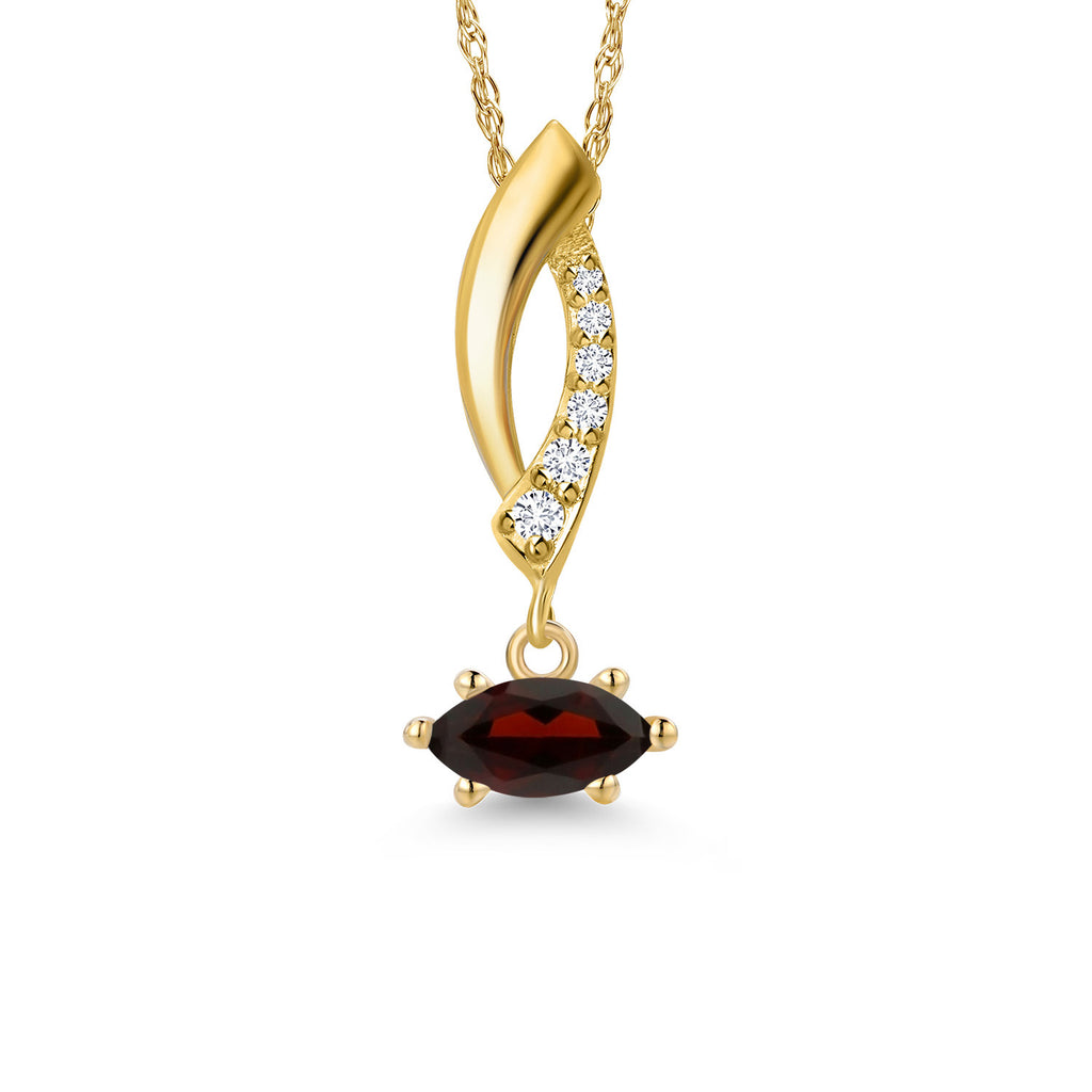 Garnet - January_Pendant in 10K Yellow Gold