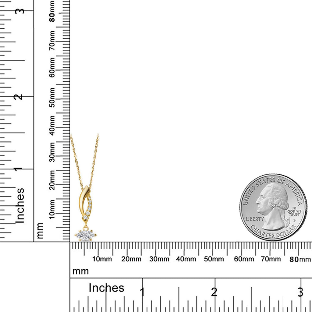 White Lab Grown Diamond - April_Pendant in 10K Yellow Gold