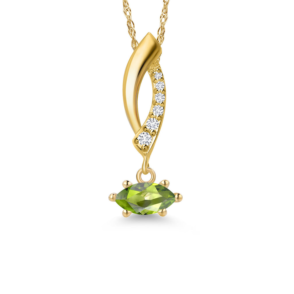 Peridot - August_Pendant in 10K Yellow Gold