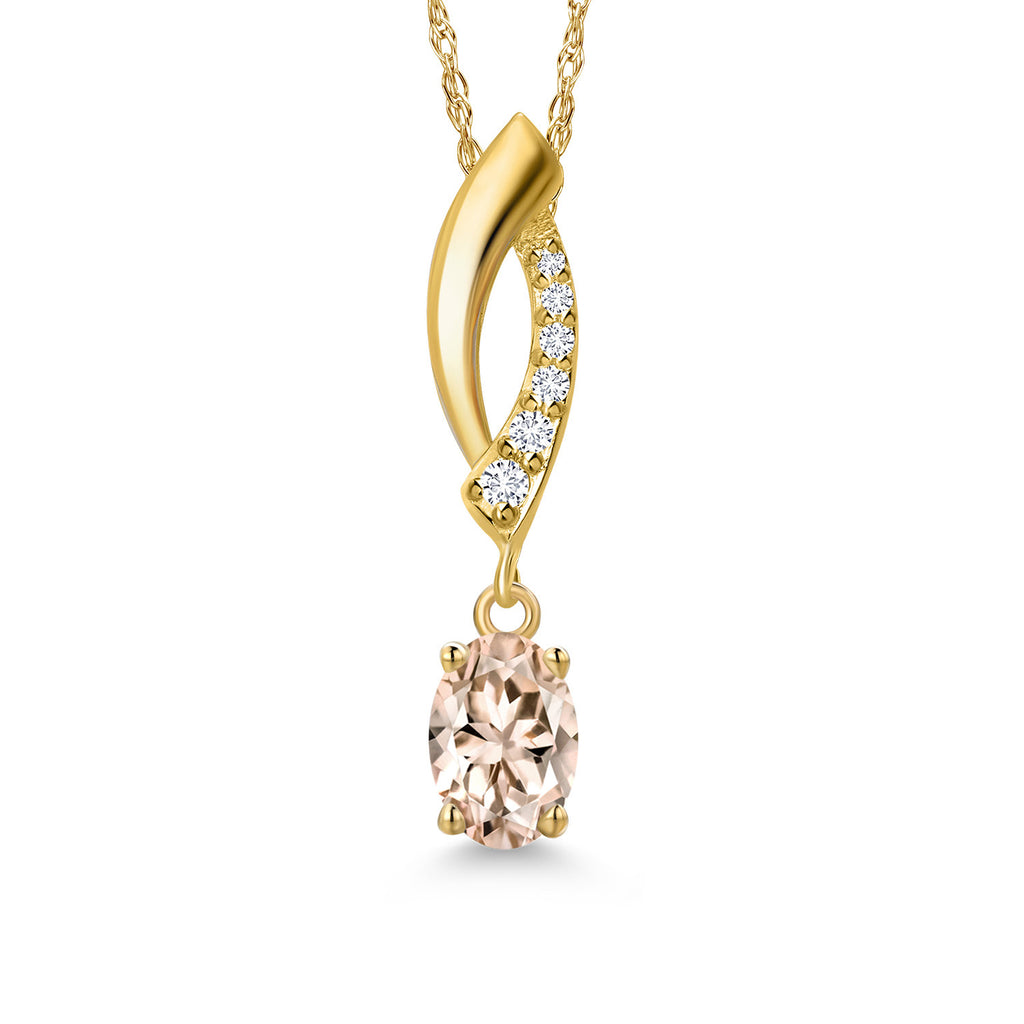 Morganite - October_Pendant in 10K Yellow Gold