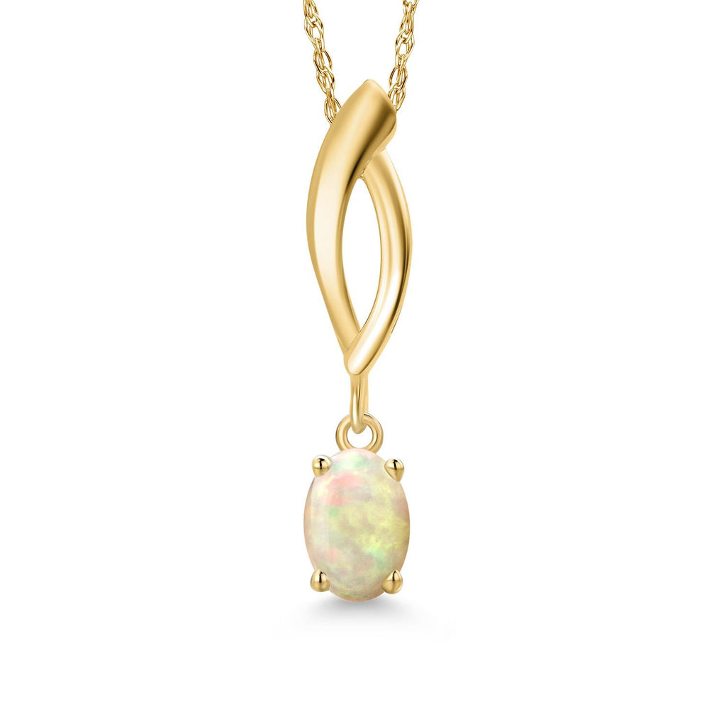 Ethiopian Opal - October_Pendant in 10K Yellow Gold