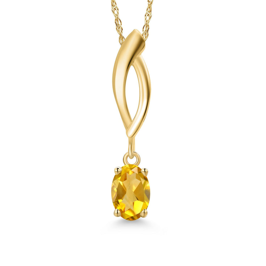 Citrine - November_Pendant in 10K Yellow Gold