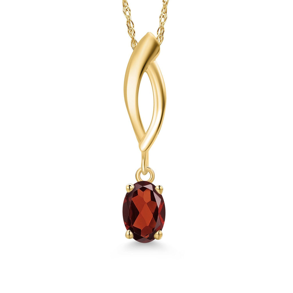 Garnet - January_Pendant in 10K Yellow Gold