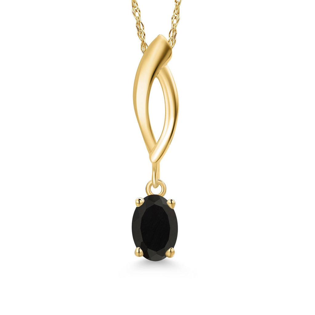 Onyx - December_Pendant in 10K Yellow Gold