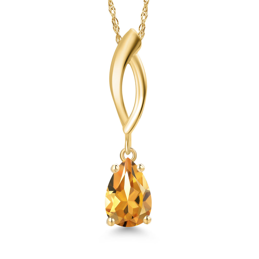 Citrine - November_Pendant in 10K Yellow Gold