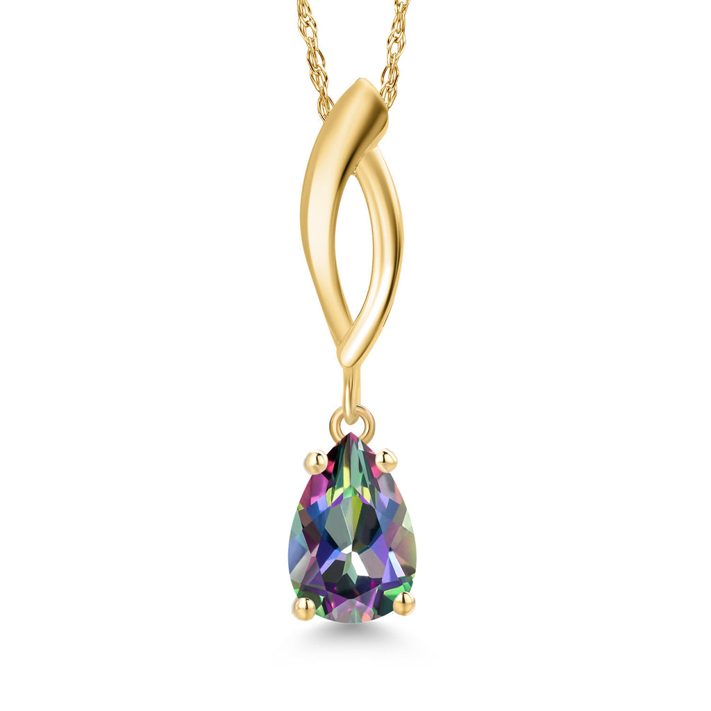 Green Mystic Topaz_Pendant in 10K Yellow Gold