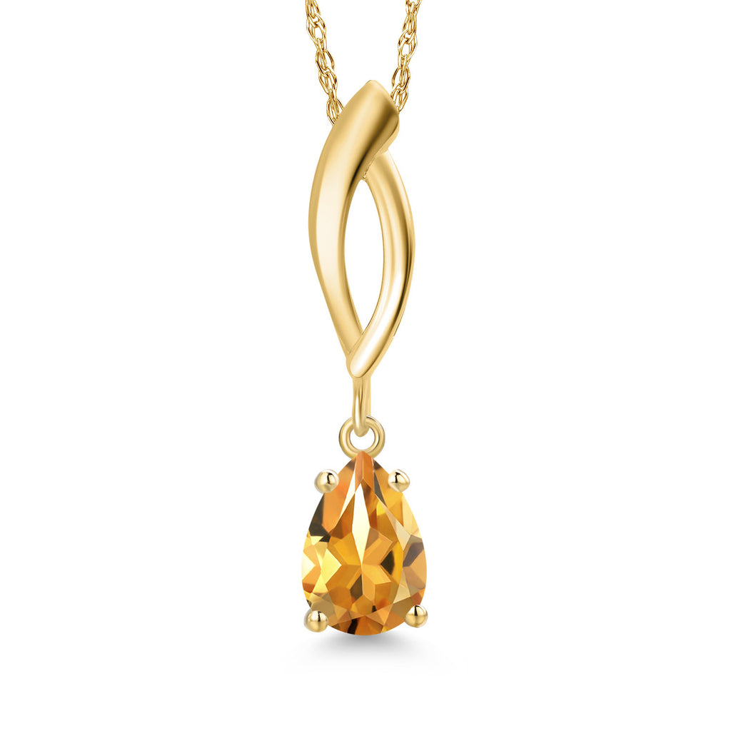 Citrine - November_Pendant in 10K Yellow Gold