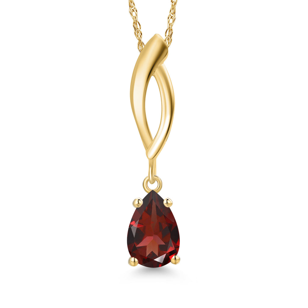 Garnet - January_Pendant in 10K Yellow Gold
